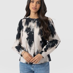 Amelie Blouse - White Fade Floral