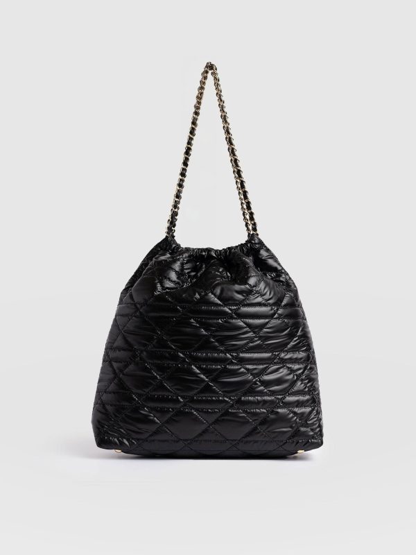 Camilla Drawstring Tote Bag - Black - Image 2