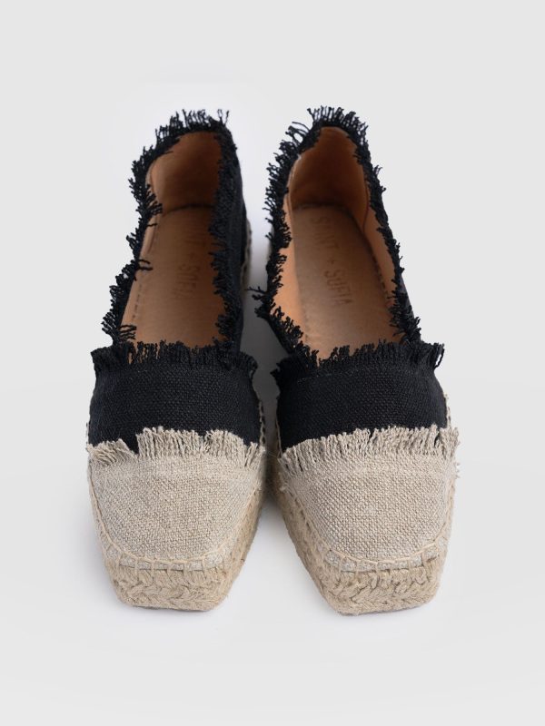 Ivy Frayed Espadrille Pumps - Black - Image 4