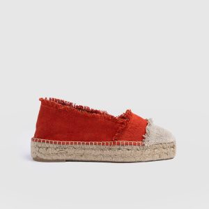 Ivy Frayed Espadrille Pumps - Orange