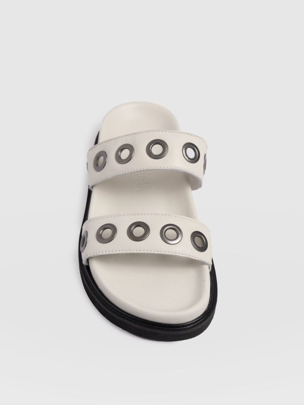 Madison Eyelet Slides - Cream - Image 4