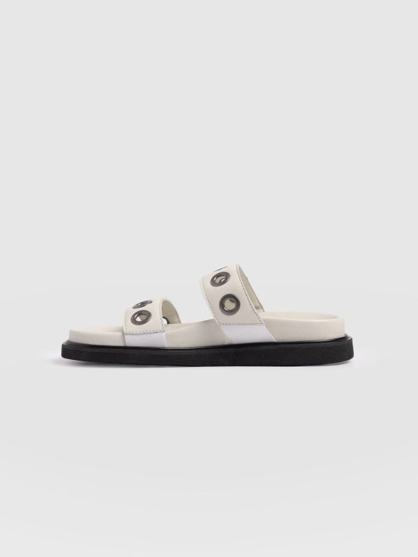 Madison Eyelet Slides - Cream - Image 2