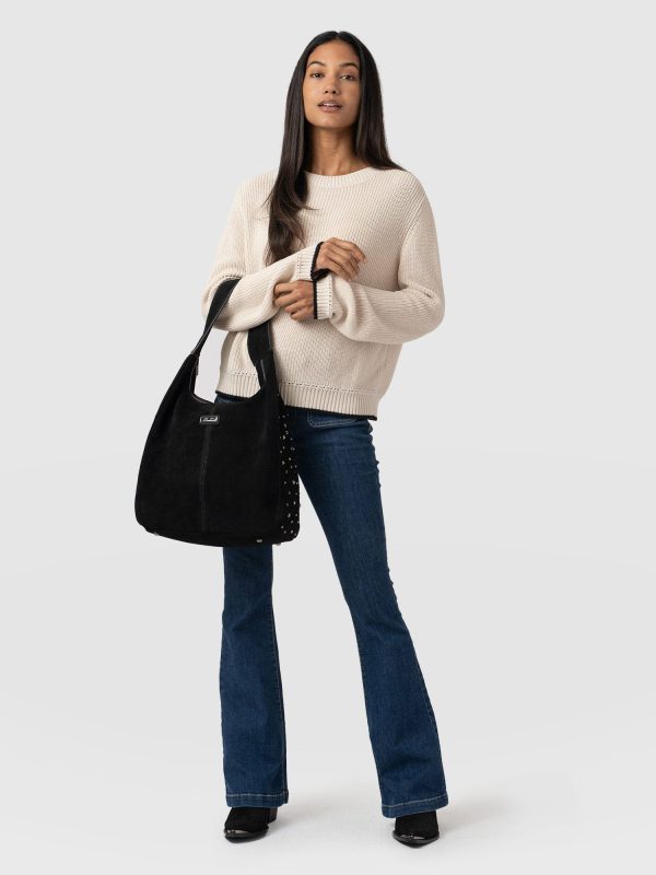 Margot Hobo Shoulder Bag - Black - Image 6