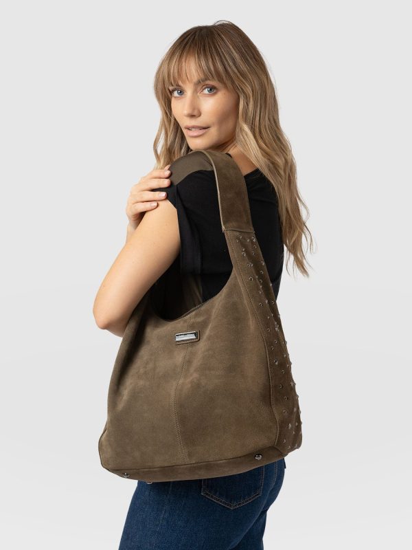 Margot Hobo Shoulder Bag - Khaki - Image 6